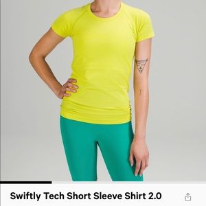 NWT swiftly tech short sleeve lululemon top size 6 yellow